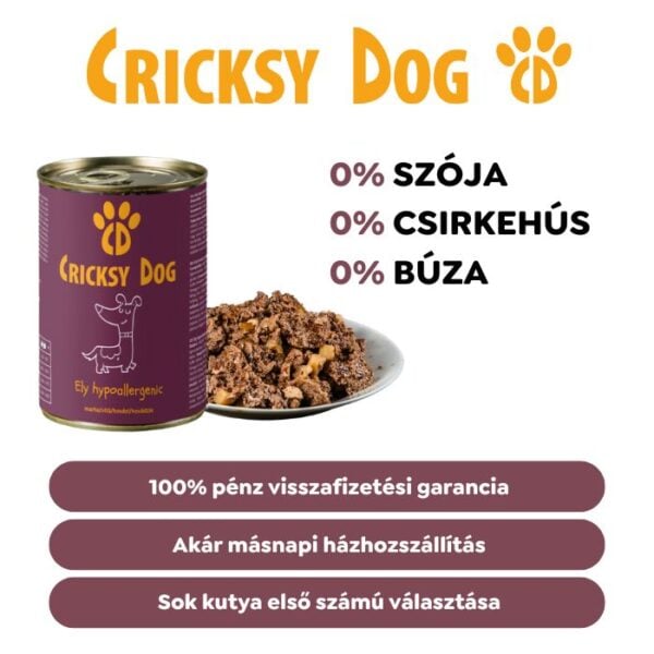 Ely Hipoallergén marhás nedves kutyaeledel (búza-glutén és csirkehús mentes recept) – 410 g - Kép 7