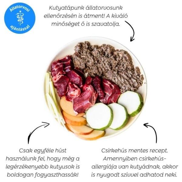 Ely Hipoallergén marhás nedves kutyaeledel (búza-glutén és csirkehús mentes recept) – 410 g - Kép 3
