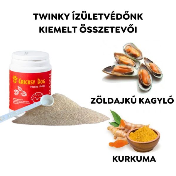 Twinky ízületvédő por zöldkagyló kivonattal (adagolókanállal) – 150 g - Kép 2