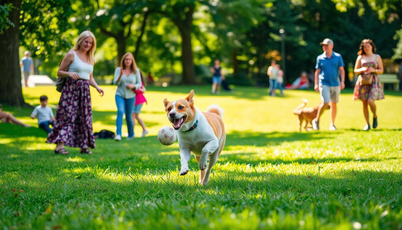 kutya és parkbeli interakciók