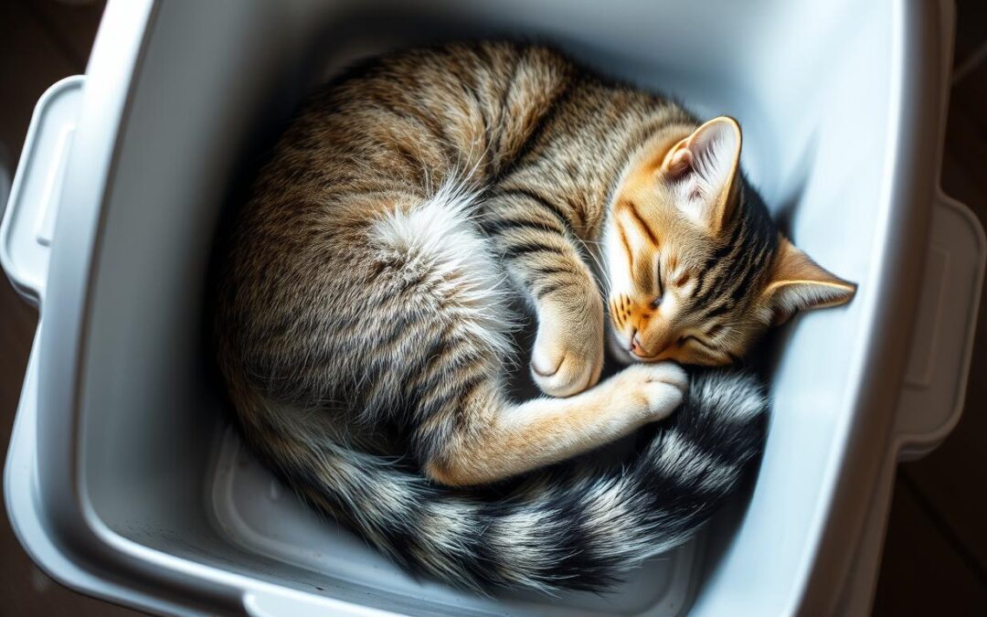 Macskám rendszeresen kint alszik az alomtálcán – kényelmetlen az alom?