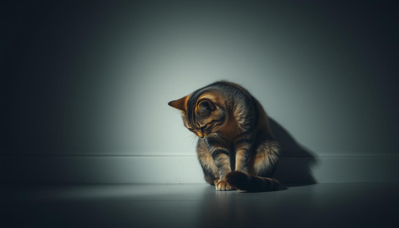 macska-ul-a-sarokban-mozdulatlan macska ül a sarokban mozdulatlan