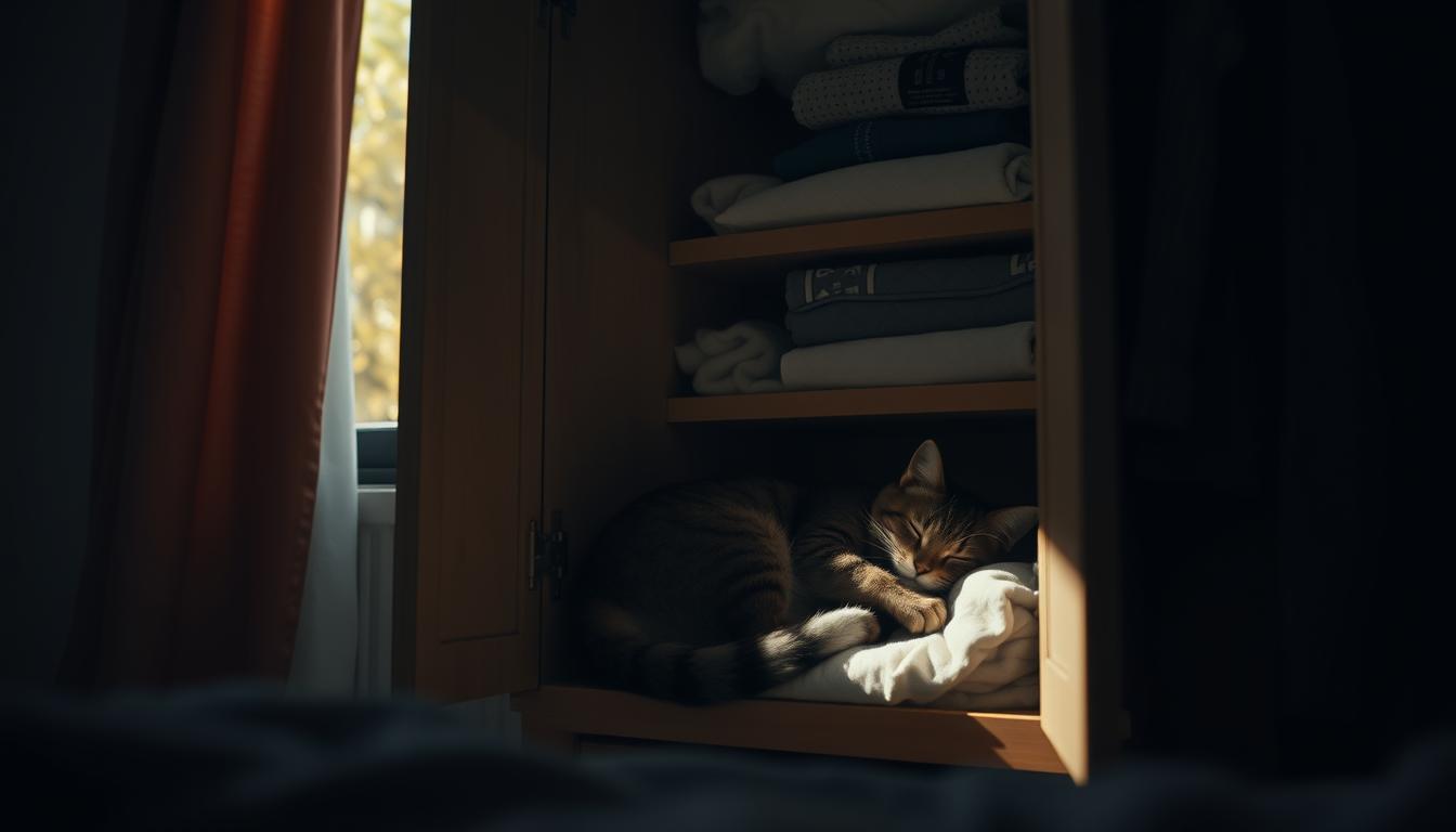 macska elbújik ősz