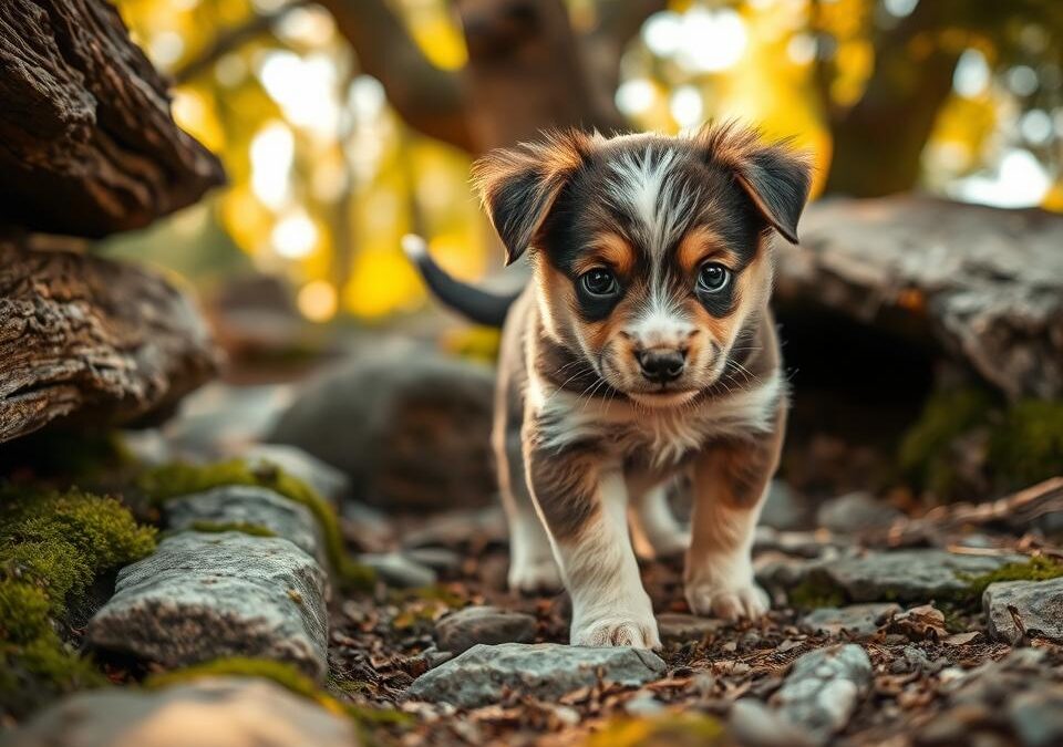 Kölyökkutya viselkedése egy új környezetben
