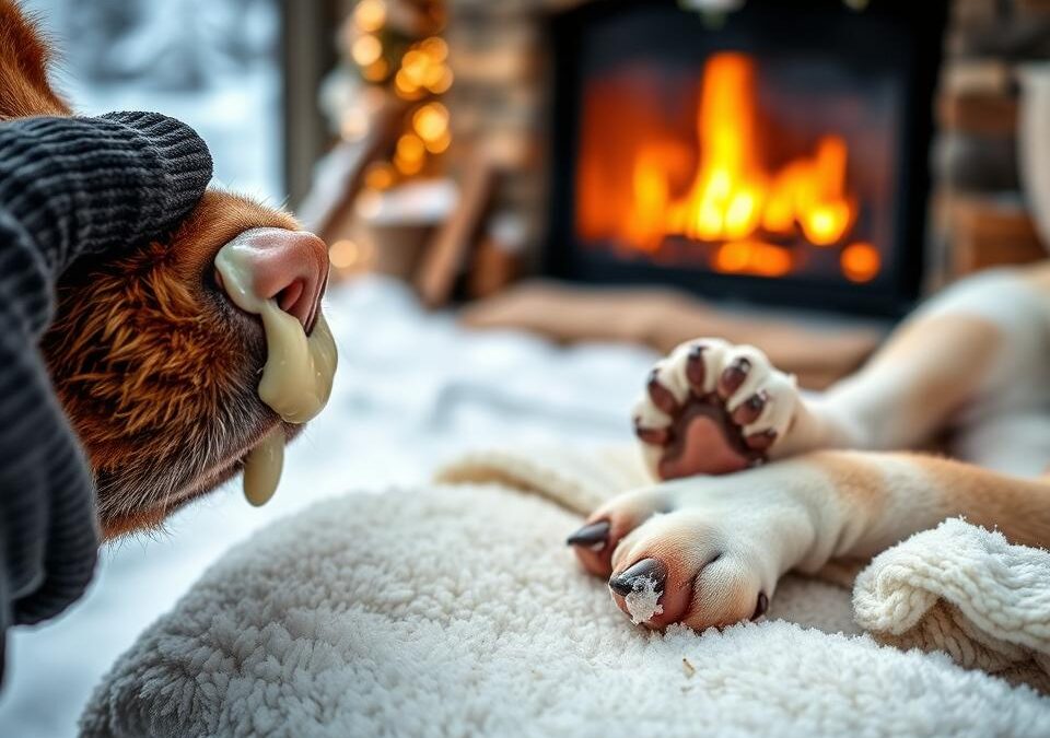 Hogyan ápoljuk a kutya orrát és tappancsát télen?