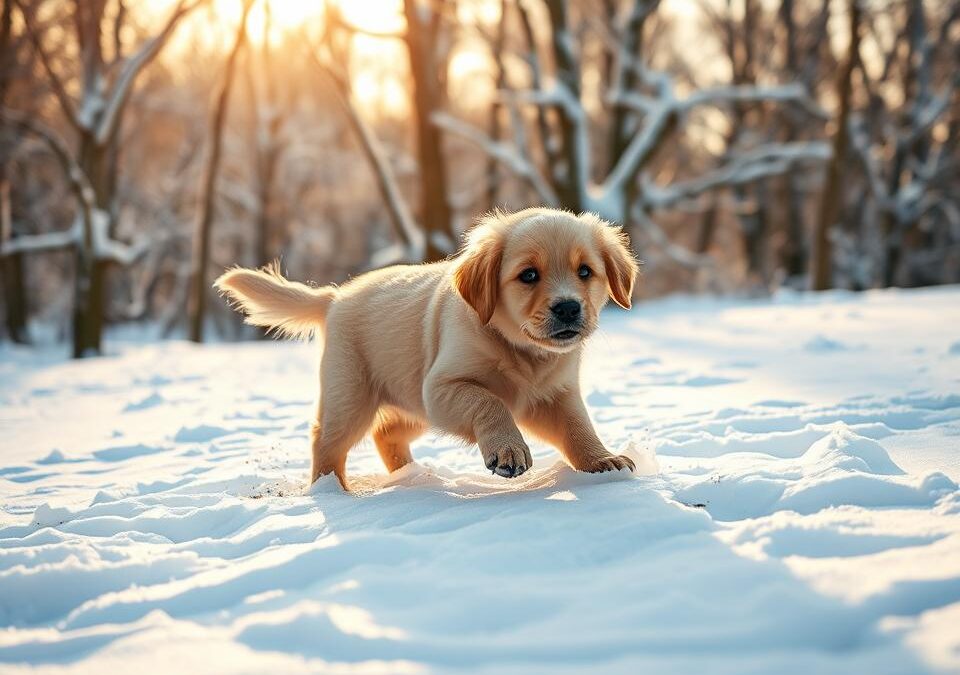 Hogyan reagál a kutya az első hóra?