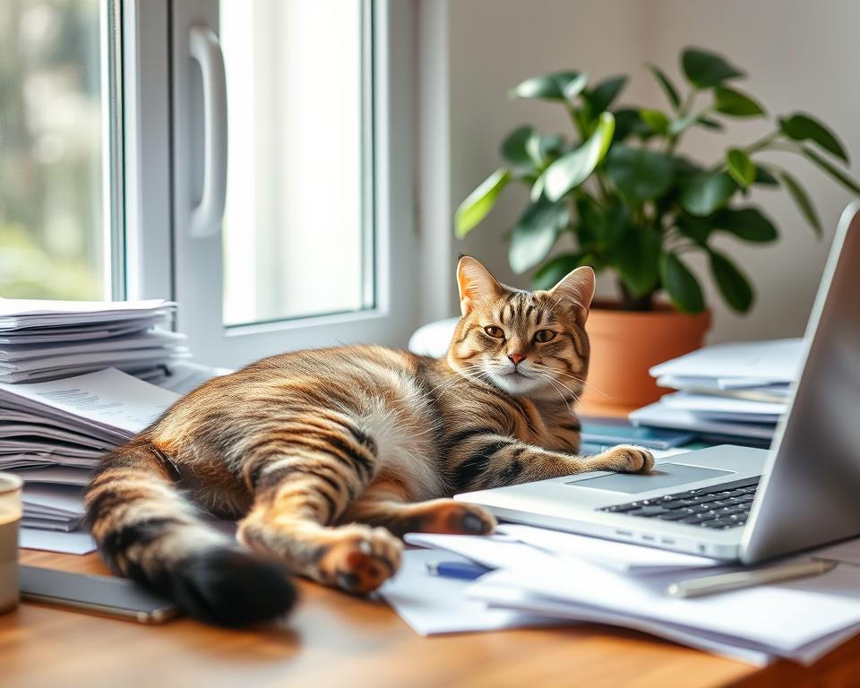 macska munkahelyi stresszoldás