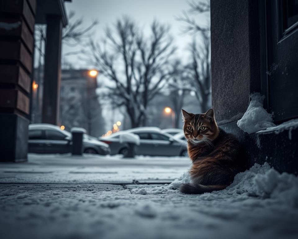 kóbor macska segítség tél