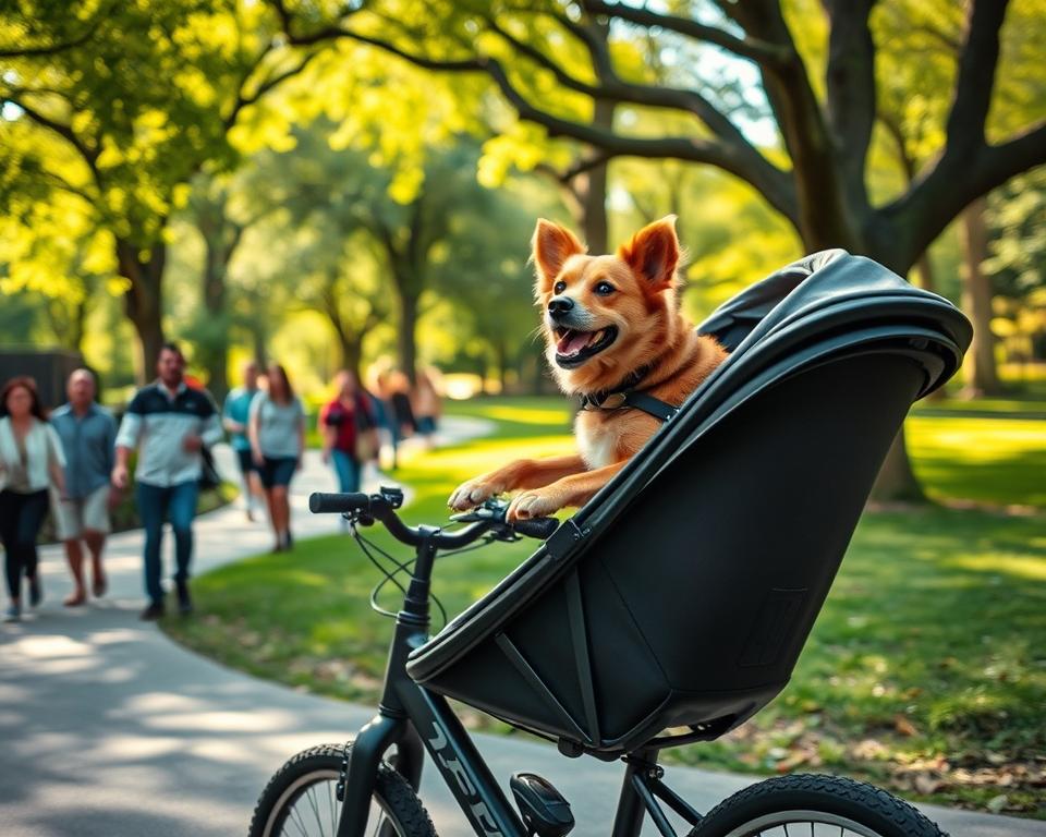 kutya-biciklis-futokocsiban kutya biciklis futókocsiban