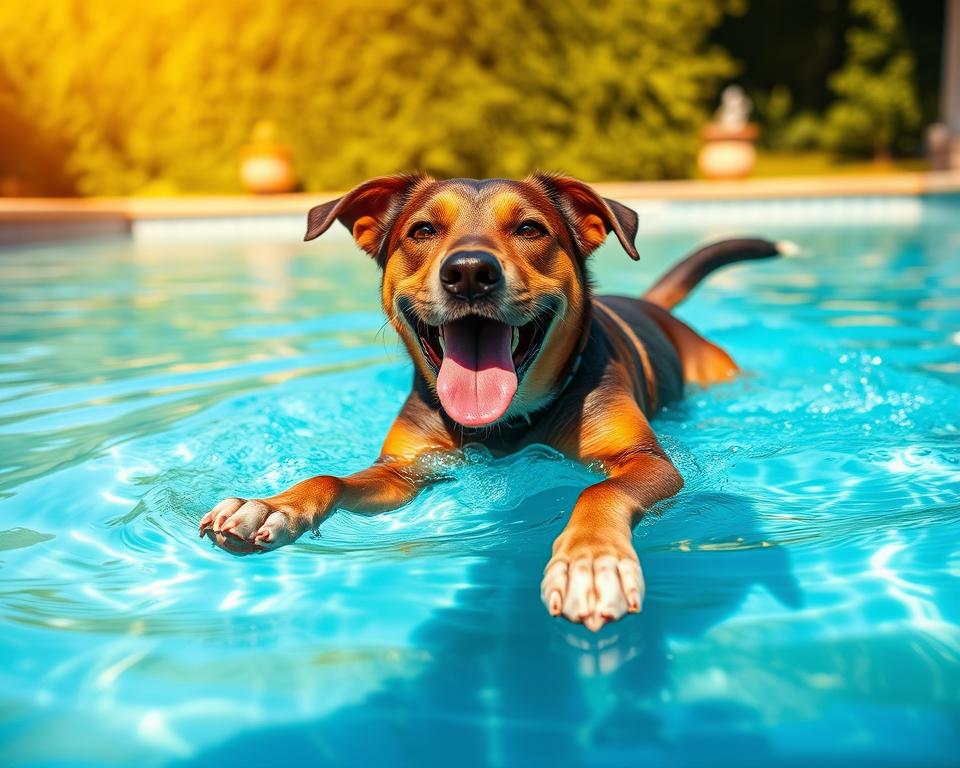 kutya-medenceben-valo-uszas kutya medencében való úszás