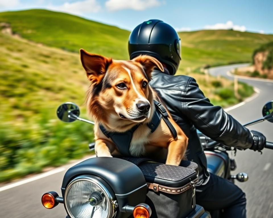 kutya motoron való szállítása