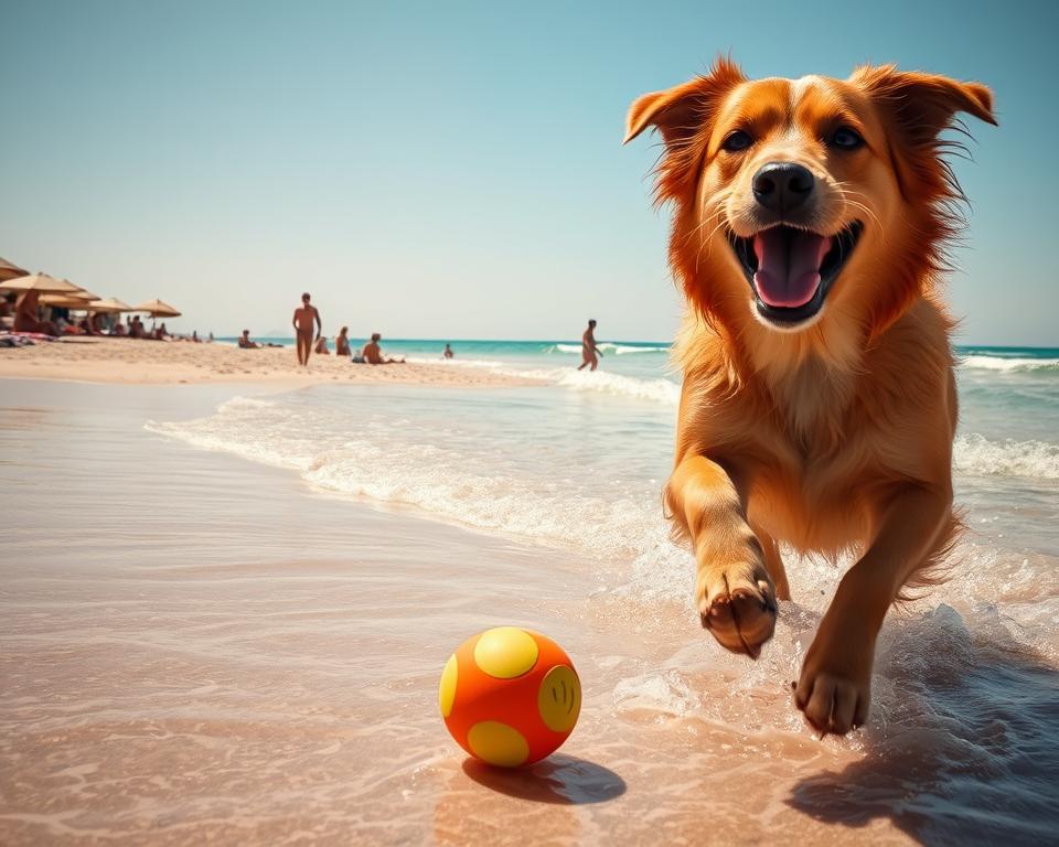 kutya nyári strandolás