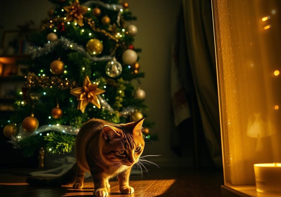 Téli veszélyek a karácsonyi dekorációban macskákra