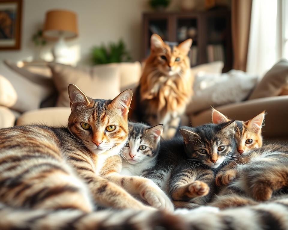 macska és családtagok