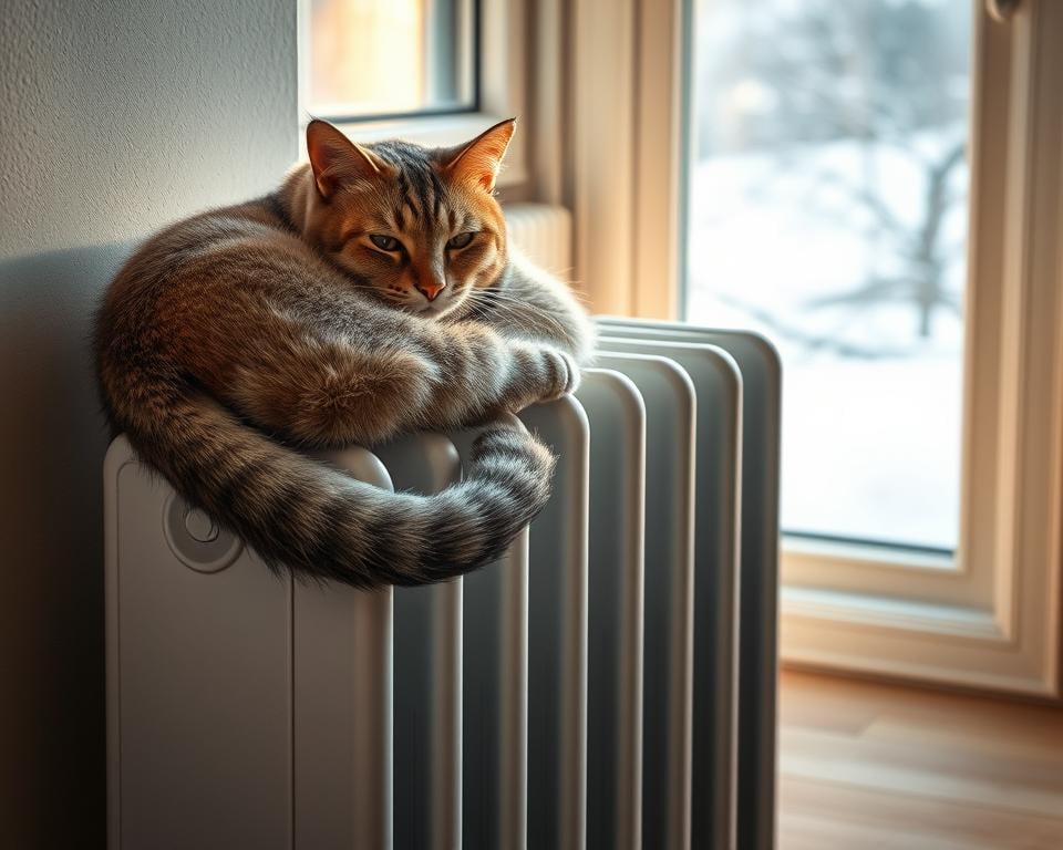 macska fűtés tél