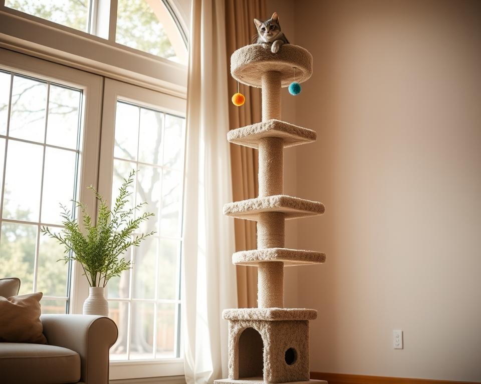 macska kaparófa beépített játékokkal