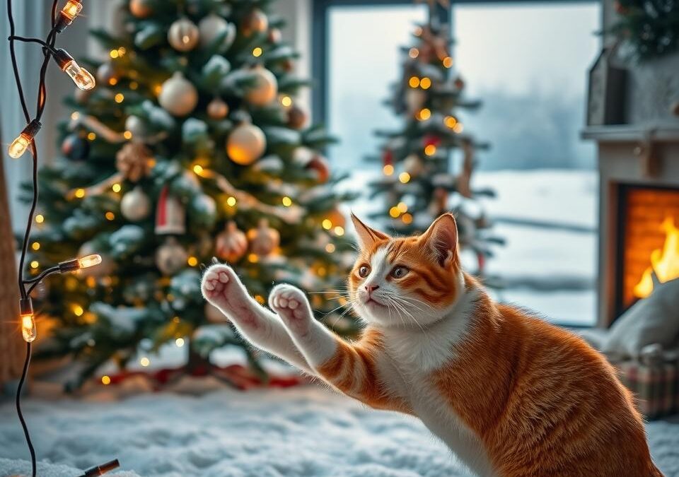 Macskák és a karácsonyi fények – biztonság vagy játék?
