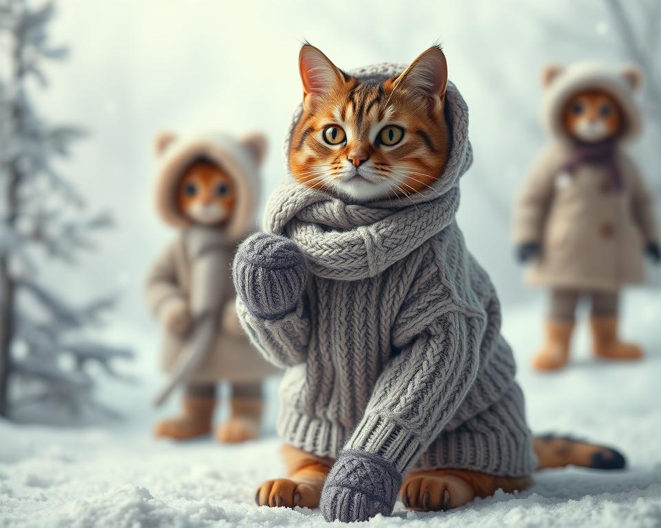 macska ruházat tél