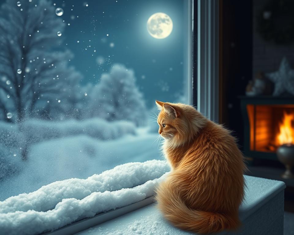 macska téli fázás