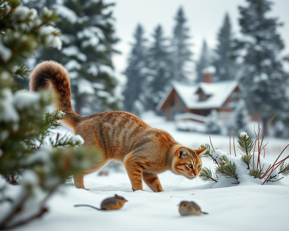 macska vadászat tél