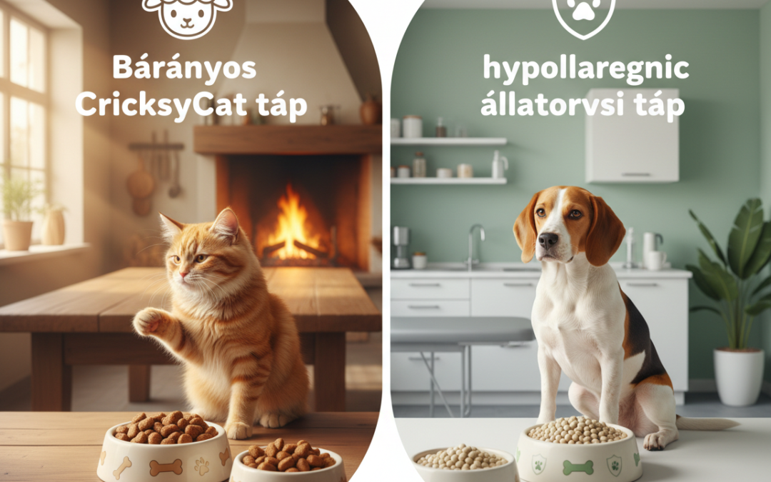 Bárányos CricksyCat táp vs hypoallergenic állatorvosi táp