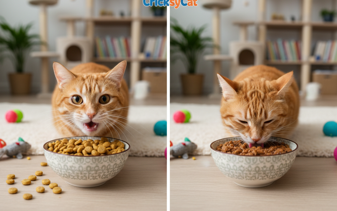 CricksyCat száraz táp vs nedves táp – mit tapasztaltak a gazdik?