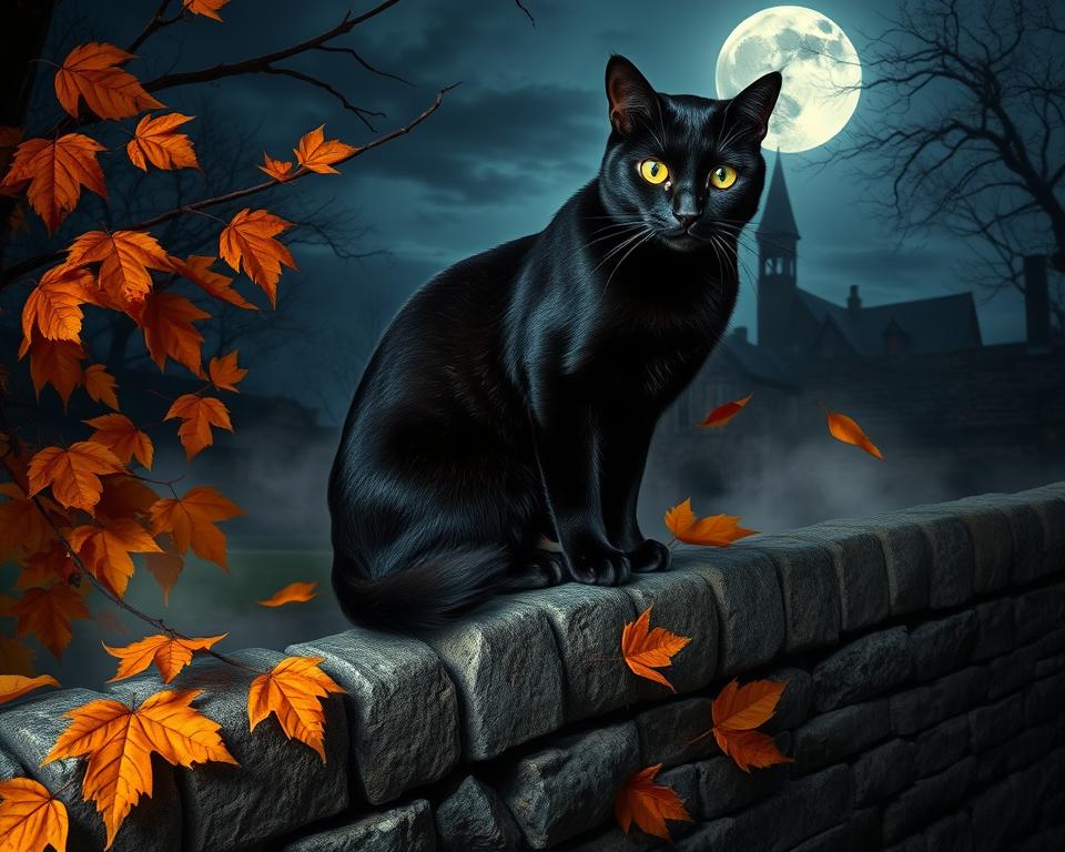 fekete macska halloween