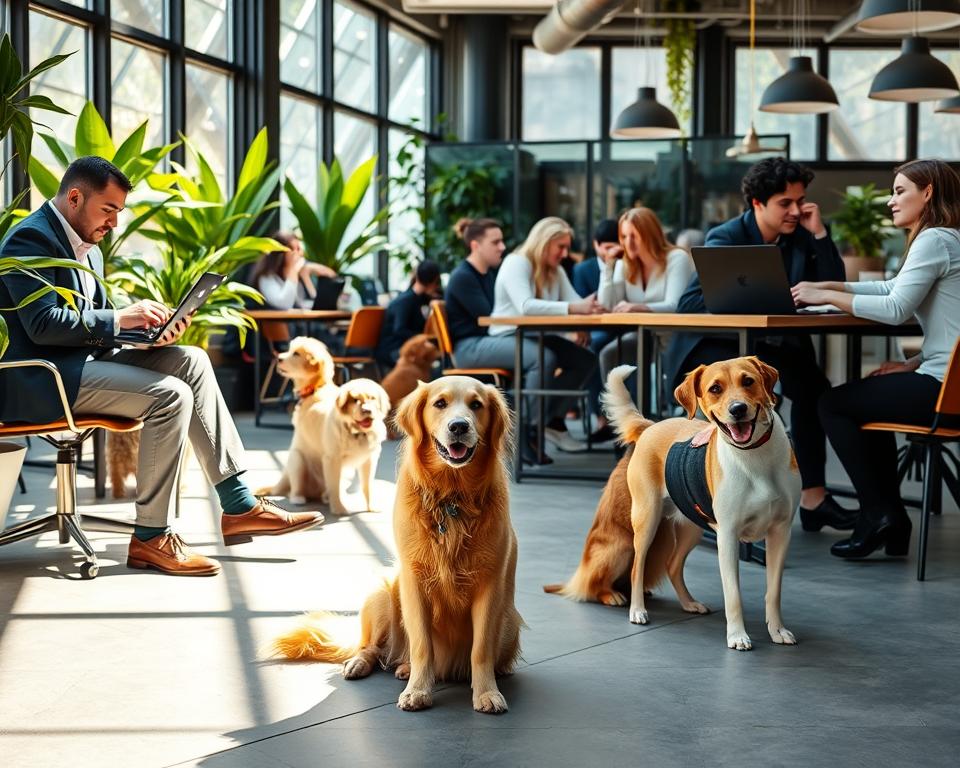 kutya coworking terekben való jelenlét