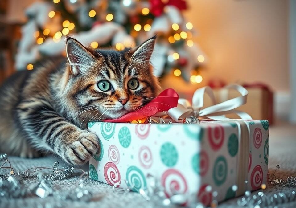 Cicák és a karácsonyi ajándék kibontása – öröm vagy veszély?