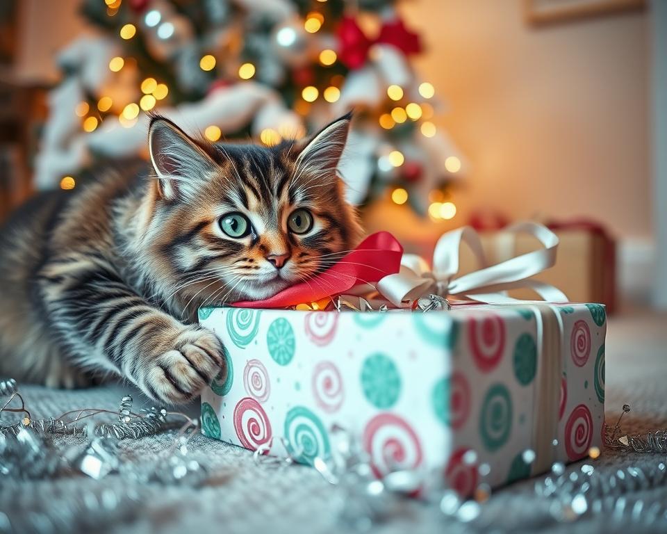 macska ajándék bontás