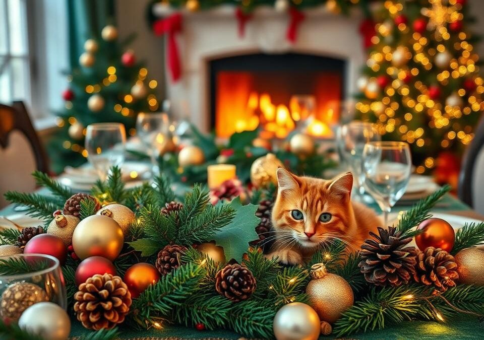 Macska-biztos karácsonyi asztaldíszek