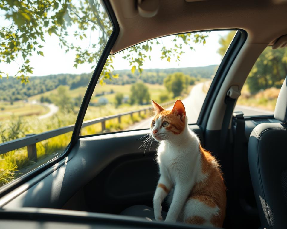 macska autós utazás