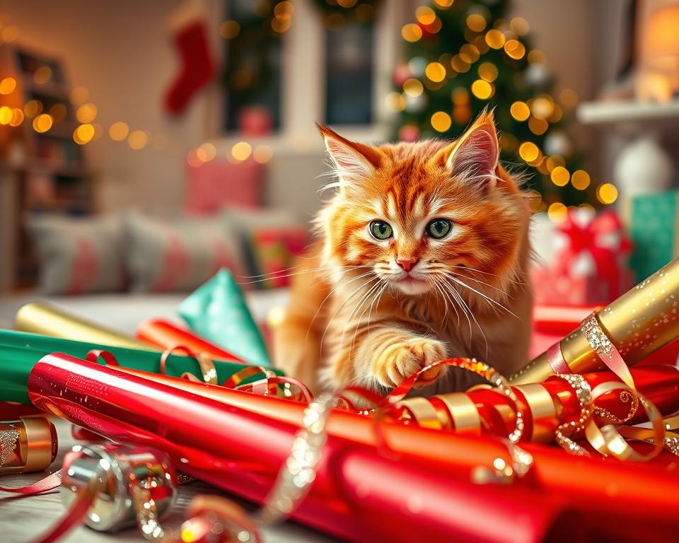 macska csomagolópapír karácsony