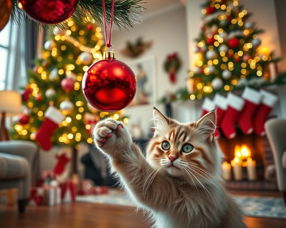 macska karácsonyi díszítés