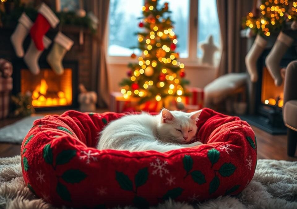 Hogyan készíts cicádnak karácsonyi fekhelyet?