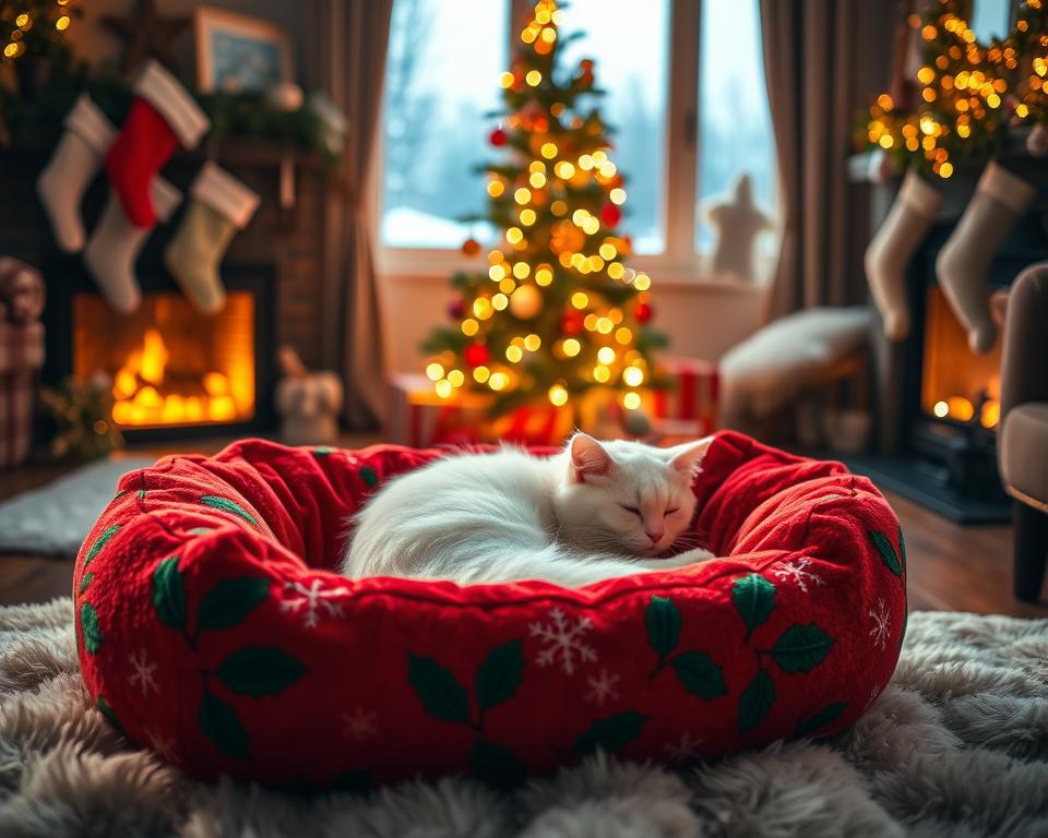 macska karácsonyi fekhely