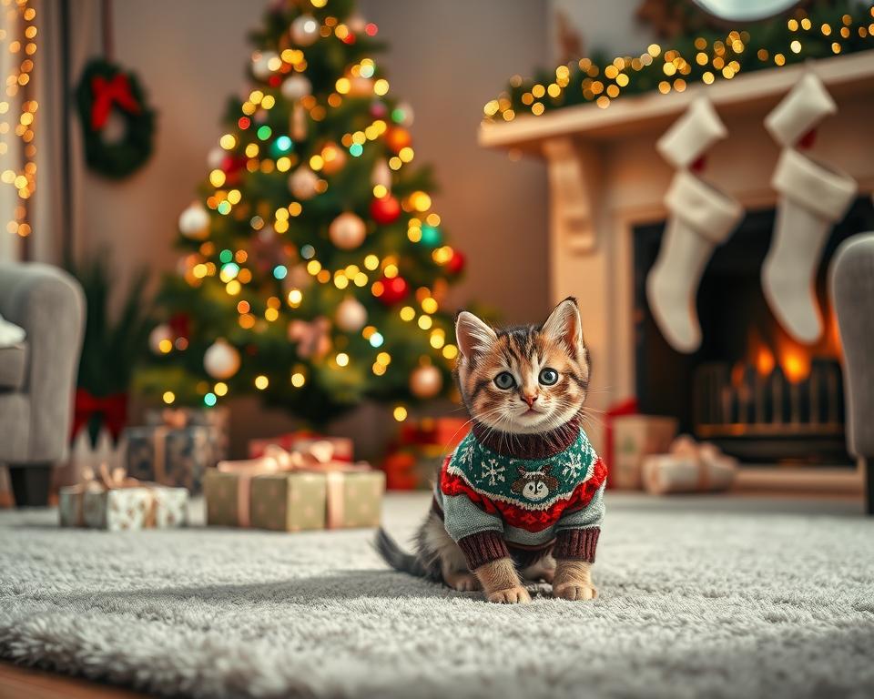 macska karácsonyi pulóver