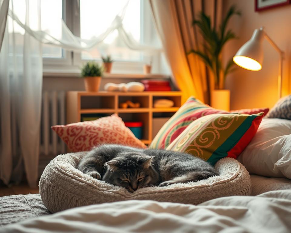 macska nyugodt alvási környezet kialakítása