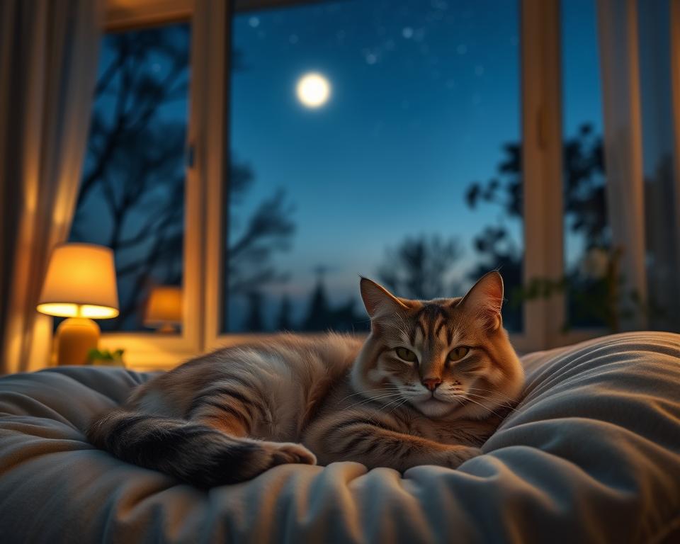 macska nyugodt éjszakák