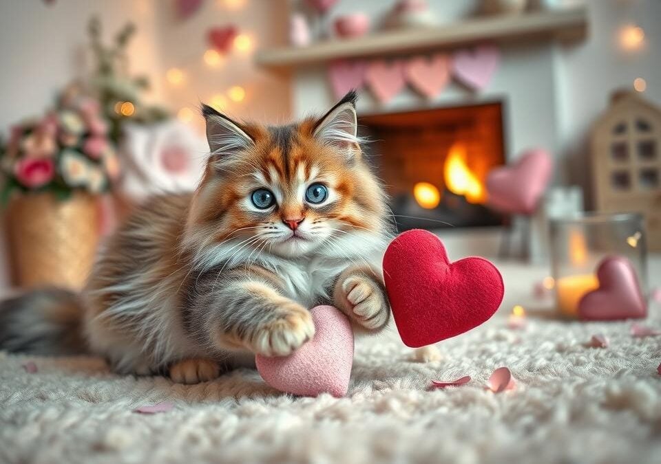 Valentin-napi fotózás cicáddal – romantika négylábon