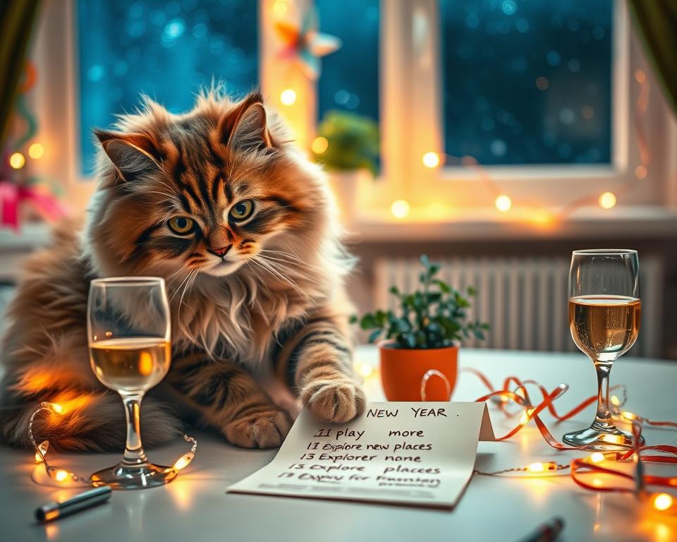 macska újévi fogadalom