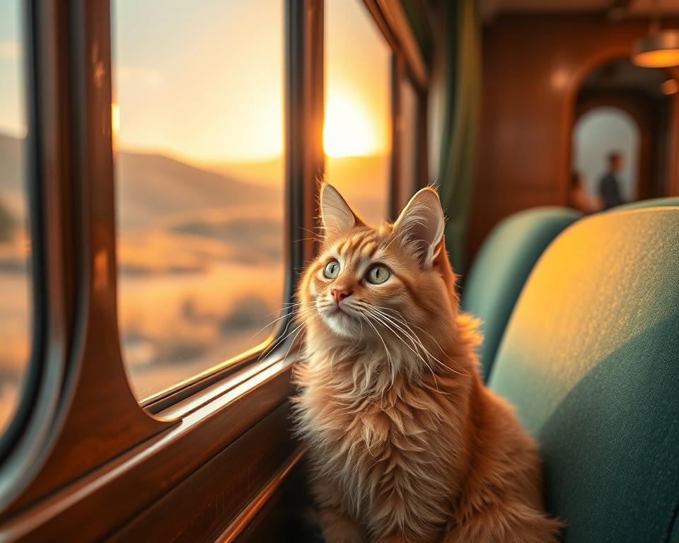 macska vonatos utazás