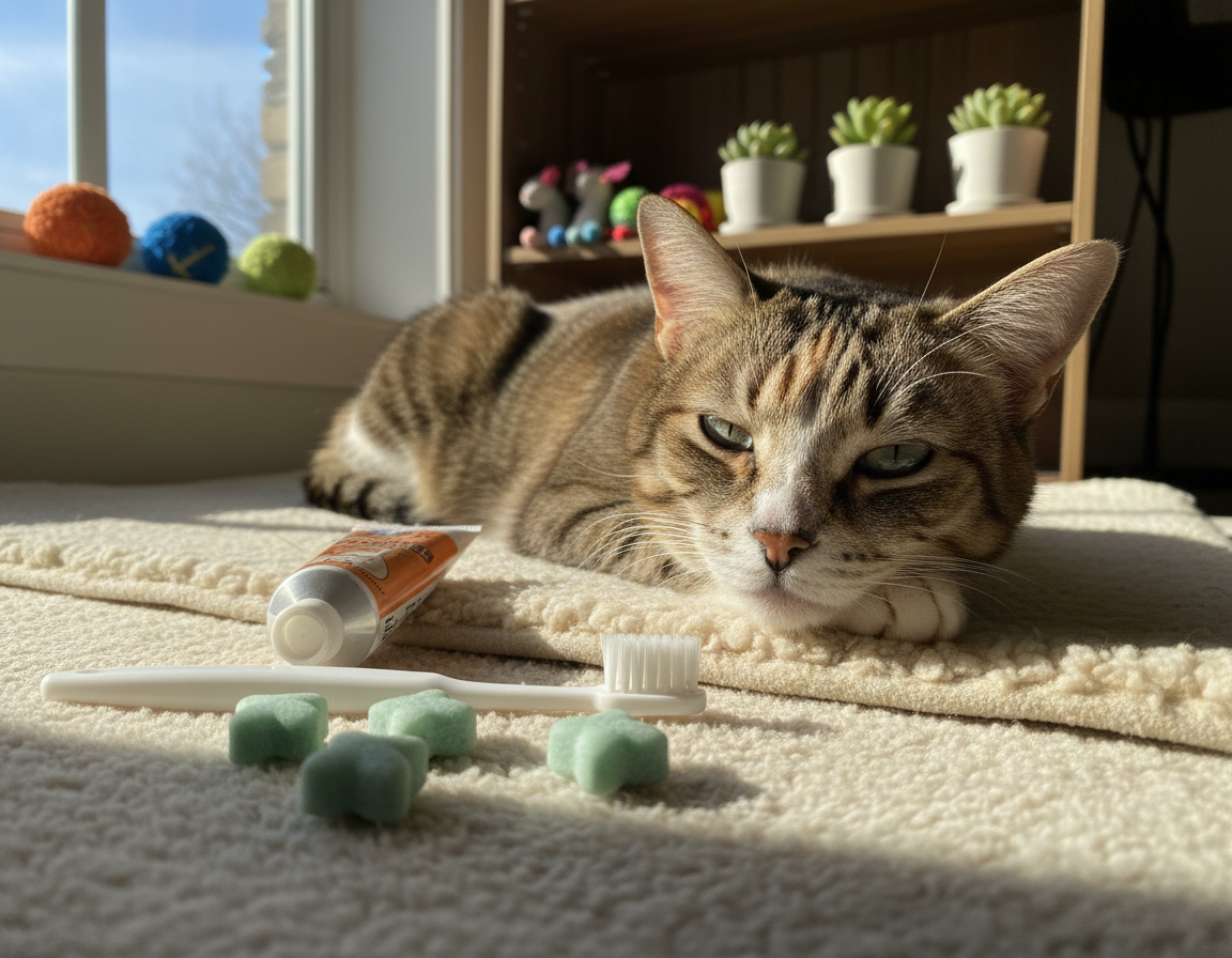 idős macska fogápolás