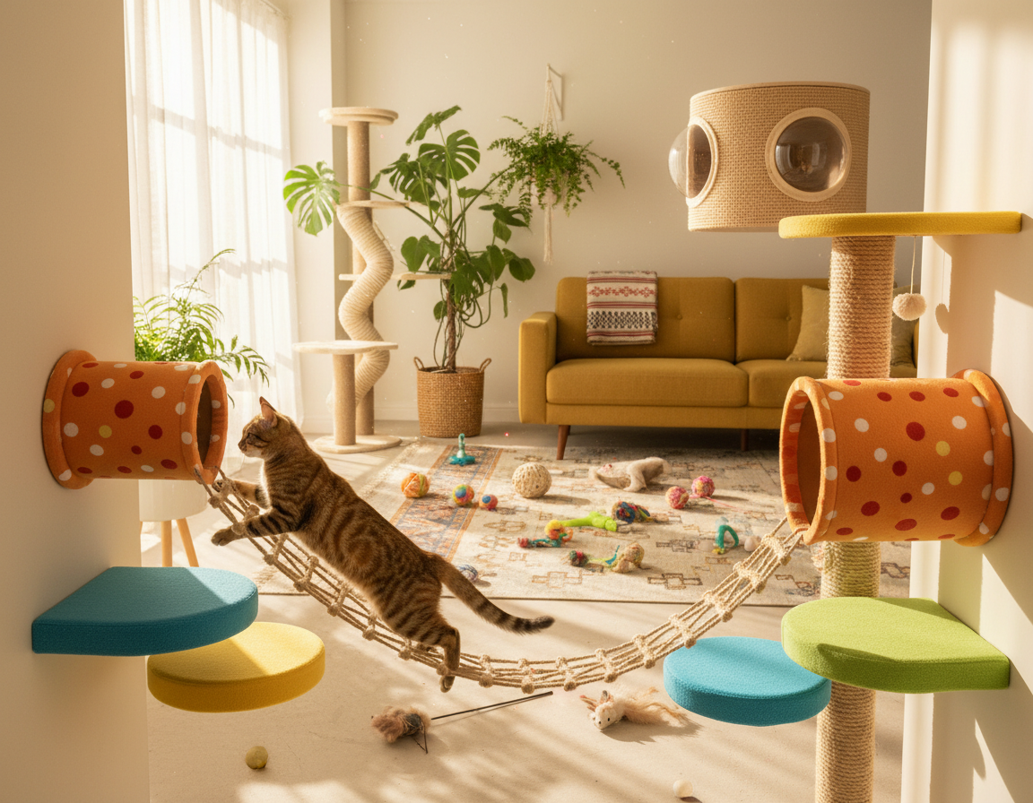 macska akadálypálya otthon