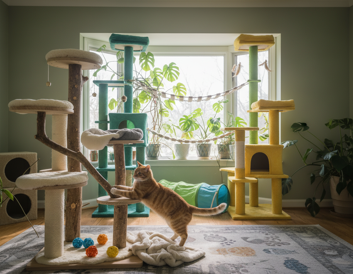 macska játékhely kialakítása