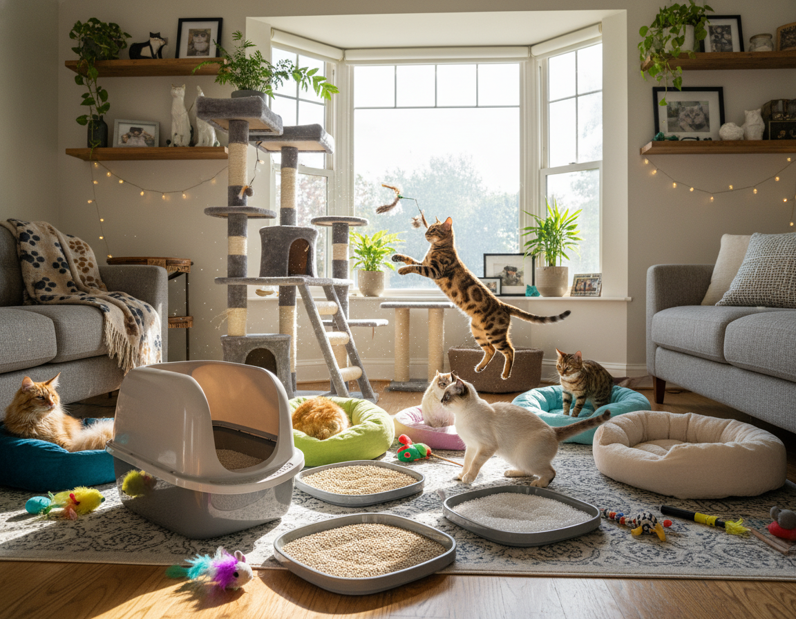 macska többmacskás háztartás alomtípusa