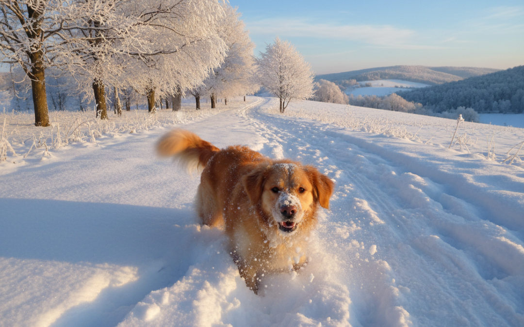 Jutalomkeresés hóban – természetes játék a kutyádnak télen