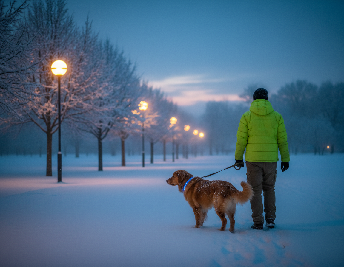 kutya tél sétáltatás láthatóság