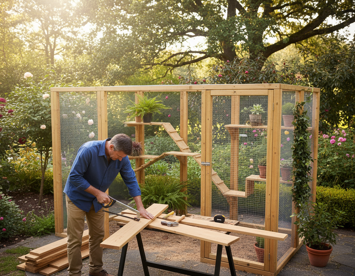 macska kültéri kifutó építése