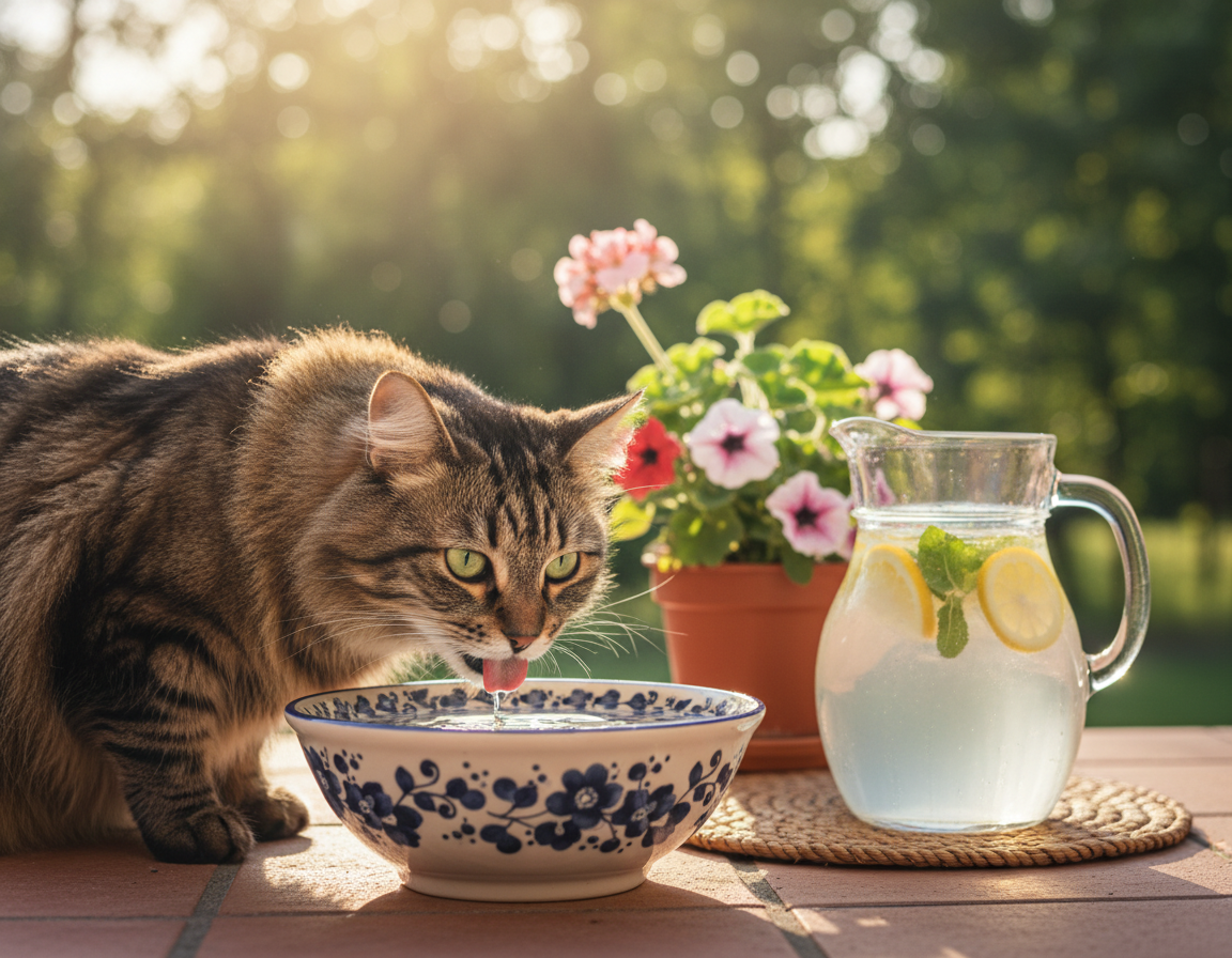 macska nyári vízfogyasztás